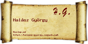 Halász György névjegykártya